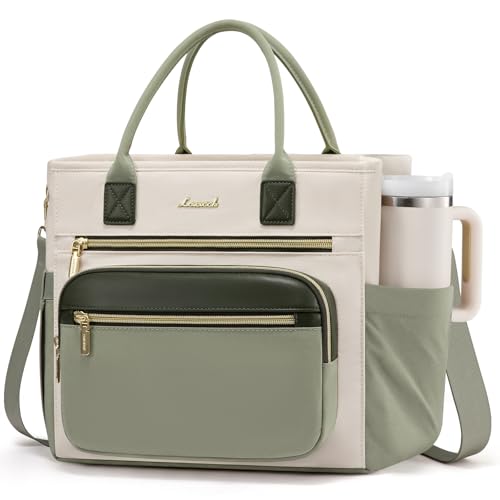 LOVEVOOK Insulated Lunch Bag Women,Wide Opening Adult Lunch Box Women,Leakproof Cooler Bag for Work Picnic Beach Family College,Lunch Teacher Tote Bag with Adjustable Shoulder Strap and Cup Holder