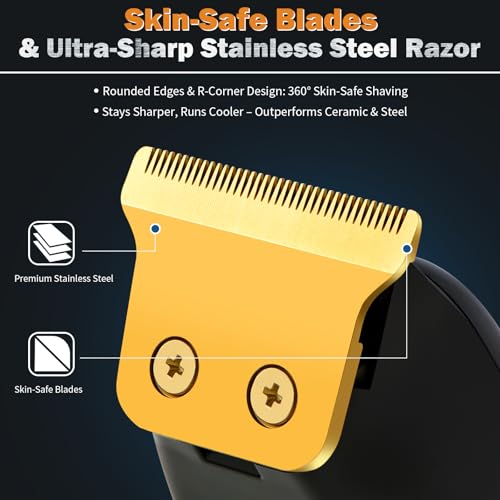 Elehomyou Beard Trimmer for Men - Rechargeable Men's Hair Clippers & Razor, Cordless Hair Trimmer & Shaver for Face, Neck, Groin & Manscaping, Ideal , Black