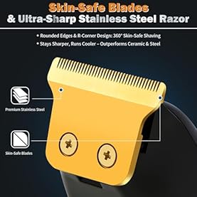 Alternative view of Beard Trimmer for Men - Rechargeable Men's Hair Clippers & Razor, Cordless Hair Trimmer for Face, Neck, Groin & Manscaping, Ideal Gift for Men, Black