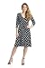 Rekucci Women's Slimming 3/4 Sleeve Fit-and-Flare Crossover Tummy Control Dress