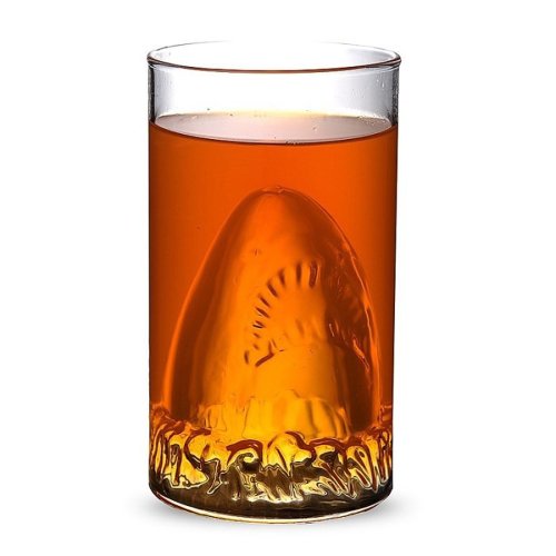 uessegs 1300ML New Sharks Cup Handmade Glass Beer Mug Glassware (White)