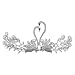 Beaupretty Crystal Swan Crown Rhinestone Tiara with Pearls Bridal Jewelry Headpiece for Birthday Wedding Party