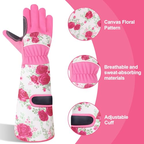DLY Gardening-Gloves-for-Women, Breathable and Comfortable Long-Leather-Garden-Gloves - Image 3