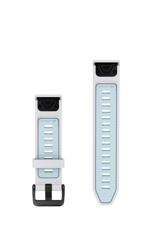 Garmin Bracelet de Montre Officiel QuickFit, 20mm, Silicone, Blanc/Bleu