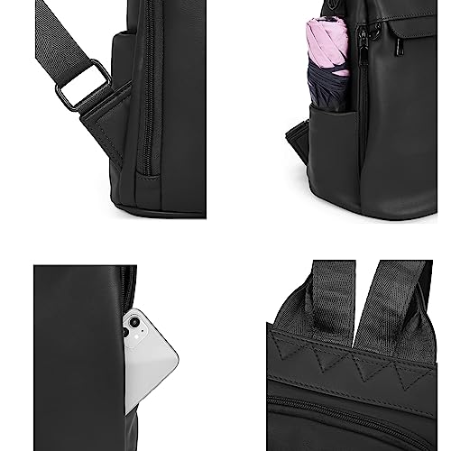 Telena Backpack Purse For Women, Pu Leather Anti Theft Travel Backpack Purse Shoulder Bags With Tassel Pure Black #TOP5