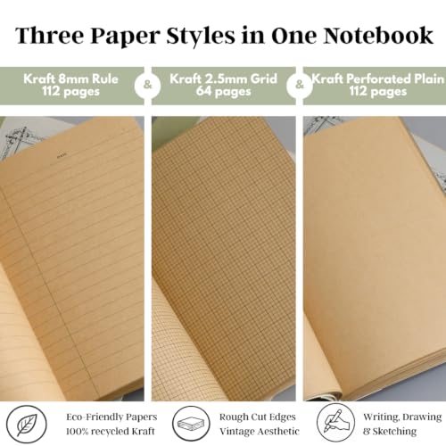 Image of PETAL & FLOW B6 Size Rough NoteBook 5 inch x 7 inch, 288 pages (144 sheets), Vintage Style (Diary)