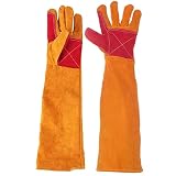 wrtgerht 60 cm Arbeitshandschuhe Feuerfeste Schweißerhandschuhe aus Rindsleder Arbeitshandschuhe mit Hitzeschutz for Schweißen Metallschutzhandschuhe for Schweißen Handschuhe