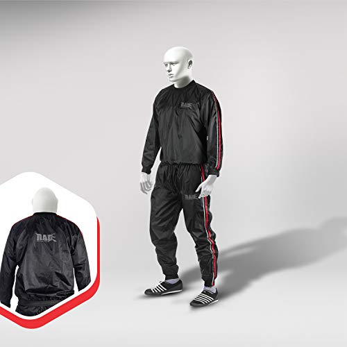 RAD Heavy Duty Sweat Suit Sauna Exercise Gym Suit Fitness, Weight Loss, AntiRip (Red, XL)
