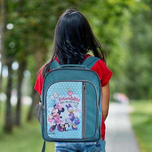 Image of Kuber Industries School Bag (Disney Friendship) 4 Compartment Backpack for Boys and Girls | Casual School Backpack | Green