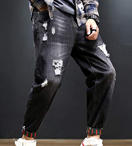Chowsir Men Casual Ripped Jogger Jeans Denim Pants Loose Fit3