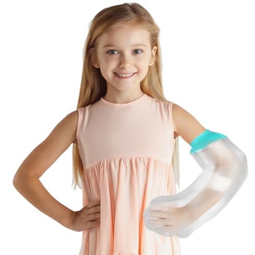 Waterproof Cast Covers for Shower Arm Kids, Water Proof Plastic Sleeves to Cover Arms After Surgery/Wound/Fracture/Bandage/Broken Hand/Finger, Sleeve Protector Bag Kid/Toddler Showering Child in Bath