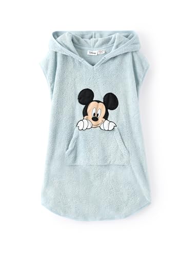 Disney Mickey and Friends Mickey Mouse Girls Hooded Cover Up for Swimwear Kids Terry Cloth Swimsuit Cover Up Girls Pullover Bathing Suit Wrap with Pocket Blue 4-7 Years