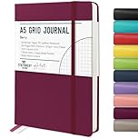 STATIONERY ISLAND A5 Squared Notebook, Graph Paper Notebook with 120gsm Premium Thick Paper, 180 Pages Hardback Grid Notebook for Planning, Diary, Journaling