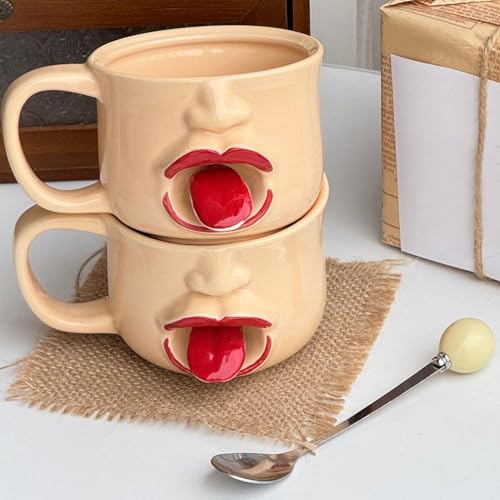 Taza de café de 255 ml con cuchara para evitar salpicaduras en mesa 3