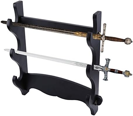 Wall Mount Sword Stand, Sword Hook,3 Tier Hanging Sword Stand, Samurai Sword Display Stand, Sword Stand Hanger Bracket Display Rack for Katana Wakizashi and Standard Swords