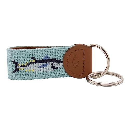 Image of Leather Hand-Stitched Needlepoint Key Fob or Key Chain