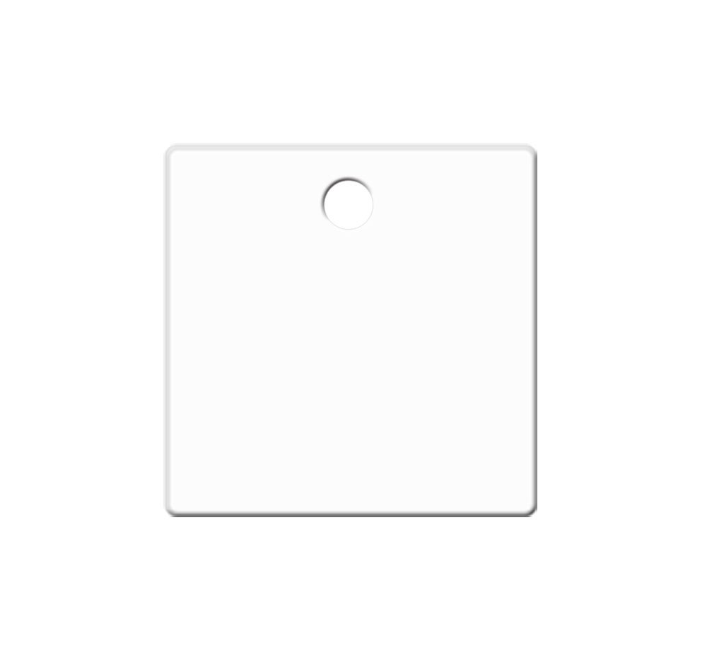 Blank Plastic Tags 2" Square - Engravable (White)