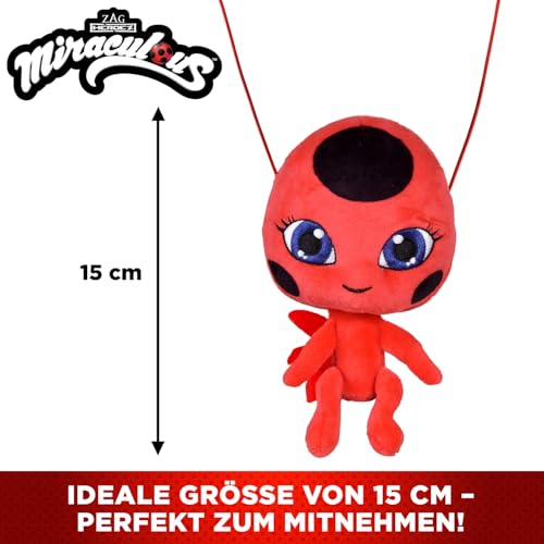 BANDAI - Miraculous - Weiches Stofftier 15cm - Tikki - Offizielle Miraculous Lizenz - Plüsch Kwami Marienkäfer Tikki - Spielzeug für Kinder ab 4 Jahren - P50691