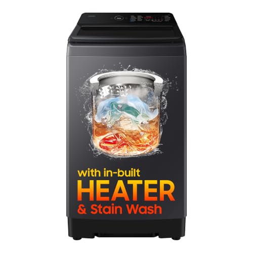 Image of Samsung, 10kg, 5 Star, Eco Bubble, Hygiene Steam, Quick Wash, Magic Dispenser, Smart Check, Soft Closing Door, Digital Inverter, Fully-Automatic Top Load Washing Machine, WA40F10H2BTL, Black Caviar