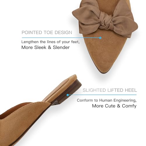 Image of Rilista Mules for Women Slip On Comfortable Pointed Toe Womens Loafers Women's Flats for Women's Mules & Clogs