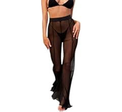 sheer mesh flare pants