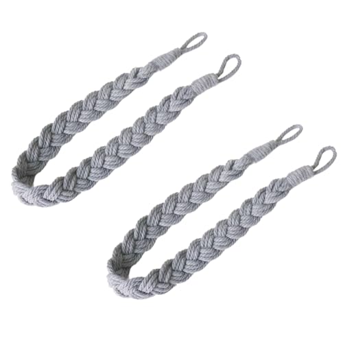 Curtain Tie Backs,Tie Backs for Curtains,Curtain Tiebacks,Ties Back,Grey Ties Back for Curtains,for Home Drapes And Decor Braided Tiebacks Holders(Grey)
