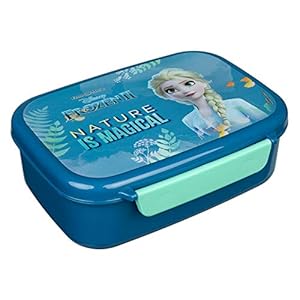 Scooli FRUW9903 broodtrommel van kunststof met twee clips, Disney Frozen II, gemakkelijk te openen en te sluiten, BPA en…
