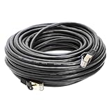 30FT S/FTP CAT 7 Gold Plated Shielded Ethernet RJ45 Cable 10 Gigabit Ethernet Network Patch Cord Cat7 (30ft, Black)