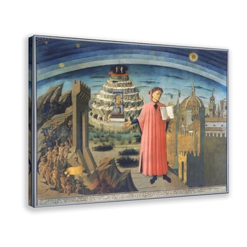 Toile Dante et son poème 1465 pour sublimer votre bureau avec un cadre élégant