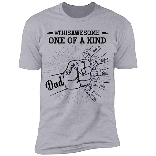 Personalized Shirt for Grandpa with Kids Names Fist Bump Fathers Day t Shirt Custom Dad Shirt Gifts for Men Shirt