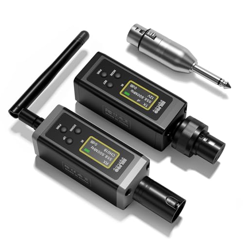 HHLPRO UHF Wireless XLR Transmitter and Receiver with Antenna, 200ft Range, Wireless Microphone...
