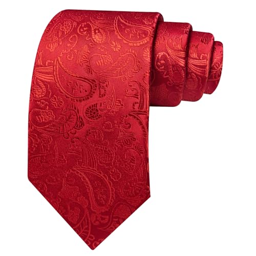Image of YOHOWA Mens Ties Set Wedding Paisley Neckties with Handkerchief Cufflinks Formal Business