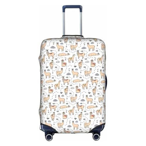 Housse de bagage anti-rayures pliable blanche taille XL au motif lama réconfortant