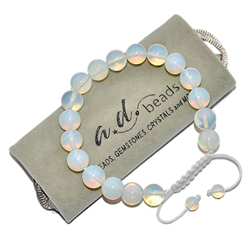 Image of AD Beads Natural 10mm Gemstone Bracelets Healing Power Crystal Macrame Adjustable 7-9 Inch