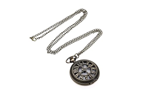 i-mart retro antique bronze pocket watch with 3134 lobster clasp necklace chain classic quartz clock necklace vintage steampunk pocket watch with chain for men and women
