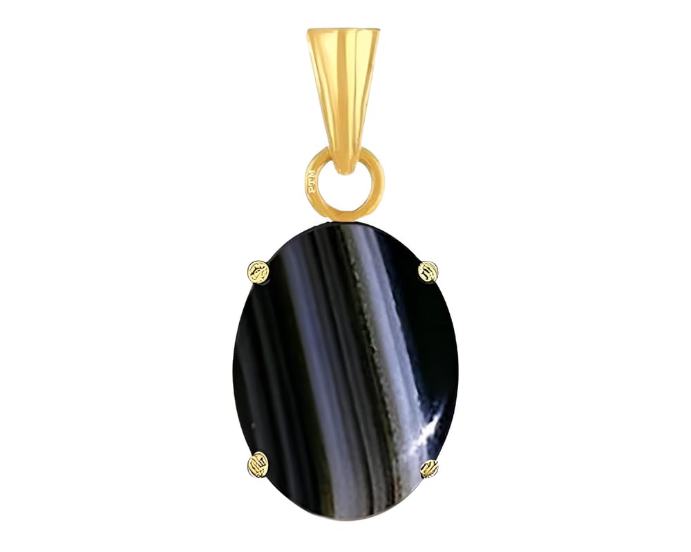 Ptm Natural Sulemani Hakik 3.25 to 10.25 Ratti or 3.00 to 9.50 Carat Astrological Certified Gemstone Panchdhatu/5 Metals 22k Gold Plated Pendant for Men & Women