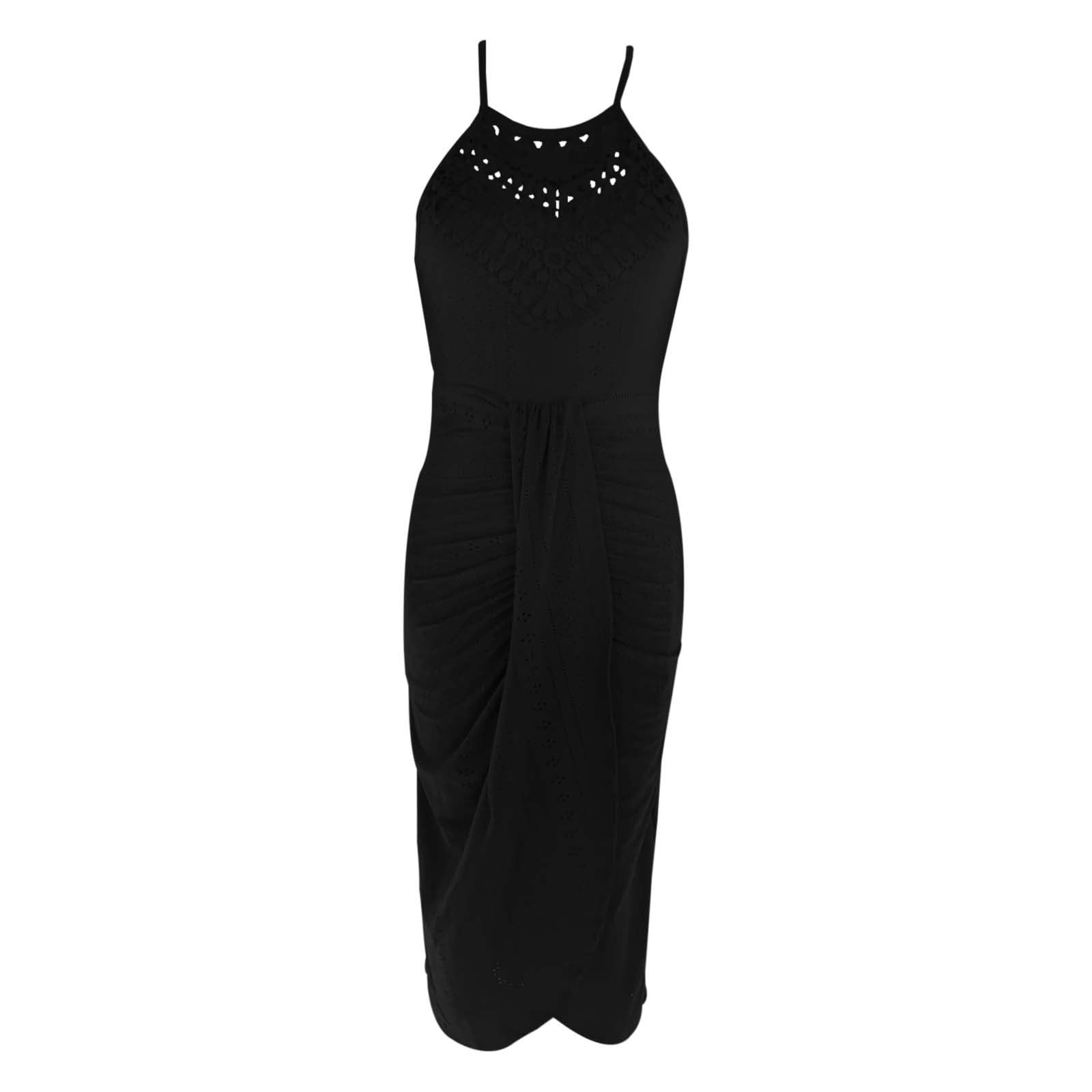 Vestido casual de verano para mujer, sin mangas, con espalda descubierta, tirantes en el cuello, lazo lateral, cómodo, transpirable, para fiestas, uso diario