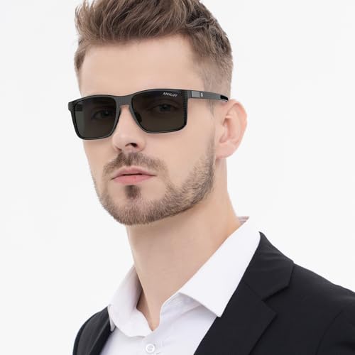 Image of ANYLUV Mens Sunglasses Polarized Upgraded Carbon Fiber Temple Sun Glasses Fashion Driving with UV Protection
