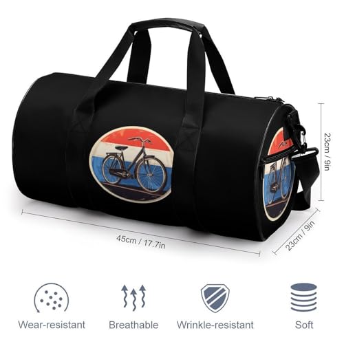 Dutch Bicycle Sports Gym Bag Travel Duffel Workout Bag with Adjustable Strap2