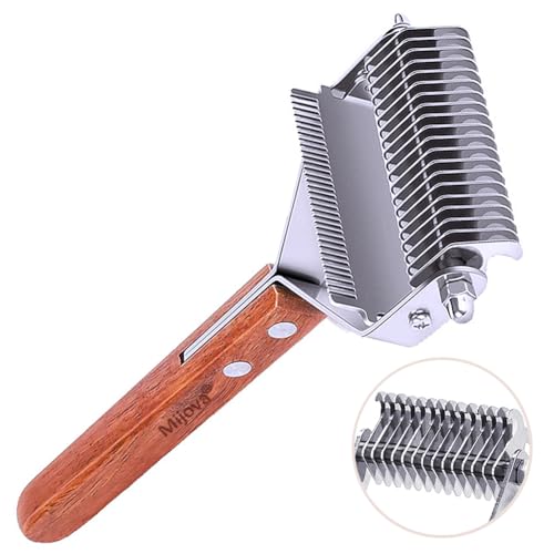 Entfilzungskamm, sicherer Entfilzungskamm, doppelseitiger Haarausfall, offener Knoten, Rechen für Hunde, Enthaarungsbürste, professionelle Unterwollbürsten für Hunde