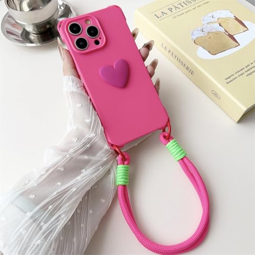 Coque de téléphone cordon cœur iPhone pour garder vos mains libres en festival