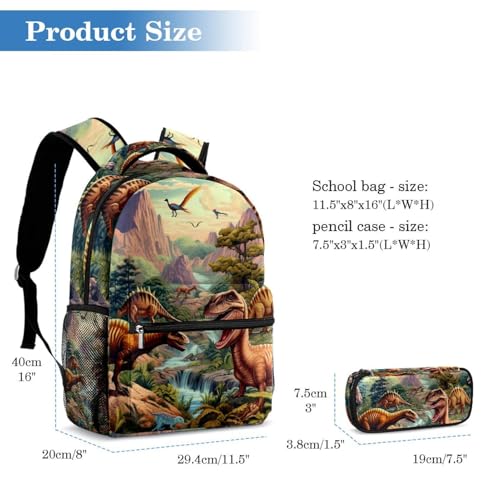Sac à dos motif dinosaure 18 avec trousse, le cadeau de rentrée