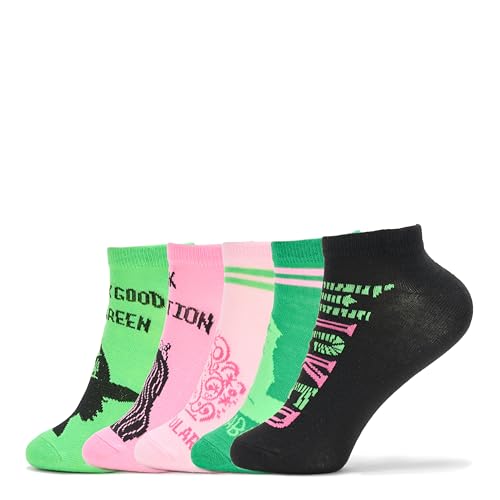 Wicked Womens Elphaba and Glinda 5 Pack No Show Ankle Socks