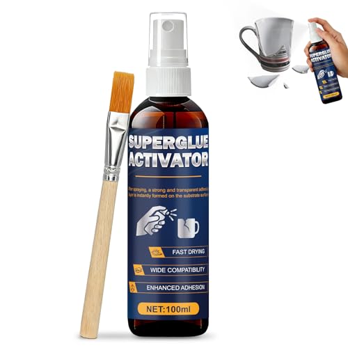 Sekundenkleber Aktivator Spray Aktivator Spray Sekundenkleber Verbesserte Haftung Transparent und Rückstandsfrei Geeignet für Alle Arten von Klebstoffen 100ml
