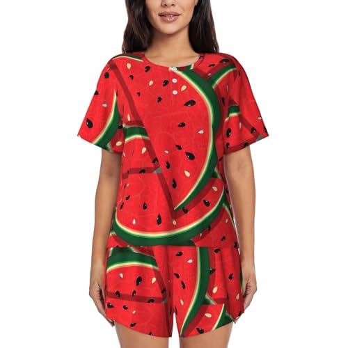 Ensemble pyjama 2 pièces doux pour femme avec short ample à poches