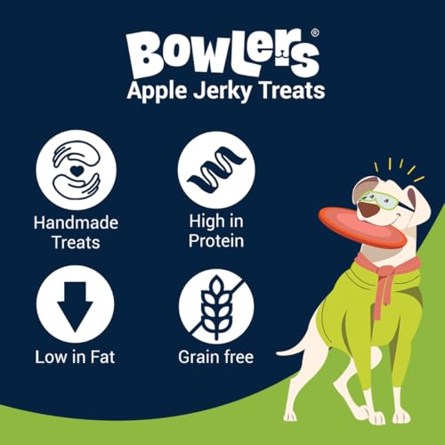 Image of Bowlers Dog Treats Apple Meat Jerky| 70g | High on Protien |Low in Fat | Grain Free | Handmade Treats
