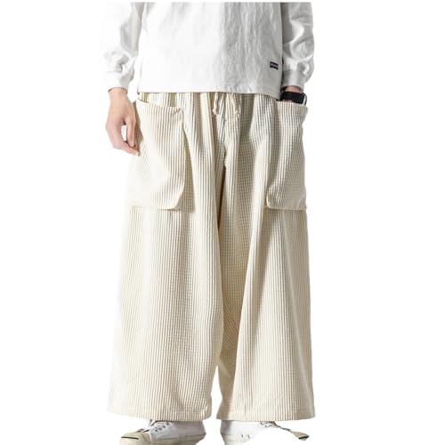 GUOYUXIAO Men's Pants Spring Loose Workwear Pants Unisex Wide-Leg Trouser