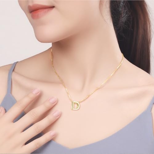 18K-Golden Initial-Necklaces for Women - Personalized Initial Necklace Simple Letter & Heart Letter Initial Pendant Necklace for Women Jewelry Gifts2