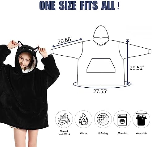 papasgix Kids Blanket Hoodie Fluffy Sweatshirt Blanket with Pocket Cozy Sherpa Hoodie Wearable Blanket for Teens Girls Boys 6 41URXcHkGML. AC