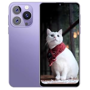 PrzTIk 6.3" HD Screen Cheap Smartphone, 16GB ROM (Expansion to 128GB), 4000mAh Large Battery, Dual SIM Dual Camera,Android 10.0,Support WiFi Bluetooth Face ID Mobile Phone (Purple)